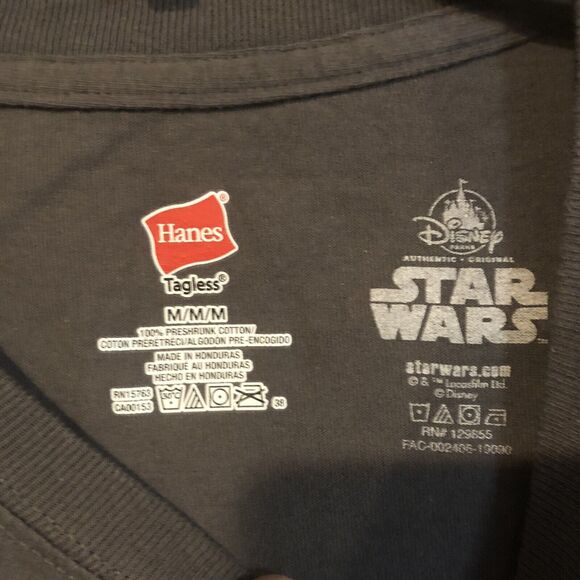 Star Wars Princess Leia "I Love You" Medium T-Shirt SS Gray Hanes Disney - Picture 3 of 6